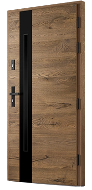 ROVIGO BLACK 03 MATRIX - Drzwi zewnętrzne drewniane