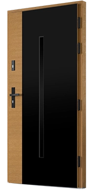 GLACIER BLACK 03 - Drzwi nowoczesne zewnętrzne drewniane