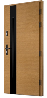 ROVIGO BLACK 03 - Drzwi nowoczesne zewnętrzne drewniane