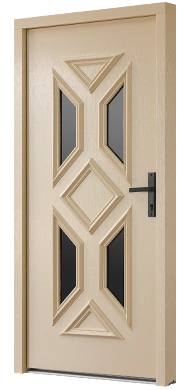 Beestone Kremowy - Drzwi retro termo 100 zewnętrzne drewniane