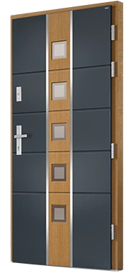 BELLA 03 PIASKOWANE - Drzwi nowoczesne zewnętrzne drewniane