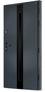 CENTO BLACK 01 - Drzwi nowoczesne zewnętrzne drewniane