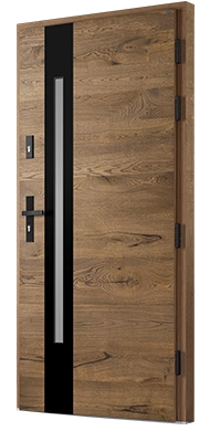 ROVIGO BLACK 01 MATRIX - Drzwi zewnętrzne drewniane
