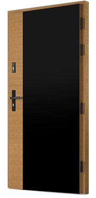 GLACIER BLACK PEŁNE - Drzwi nowoczesne zewnętrzne drewniane