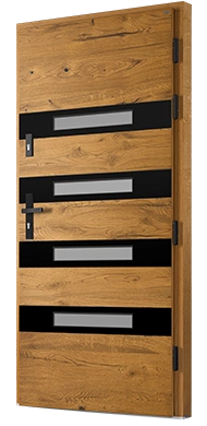 TIVOLI BLACK 01 MATRIX - Drzwi zewnętrzne drewniane