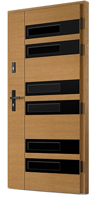 COMISO BLACK 04 - Drzwi nowoczesne zewnętrzne drewniane