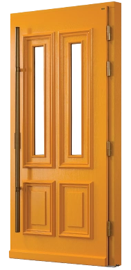 Sutton Pomarańczowy - Drzwi retro termo 100 zewnętrzne drewniane