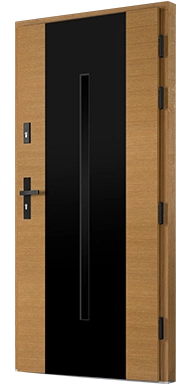 FERRARA BLACK 03 - Drzwi nowoczesne zewnętrzne drewniane