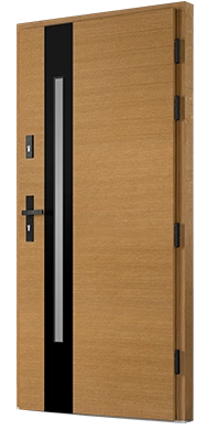 ROVIGO BLACK 01 - Drzwi nowoczesne zewnętrzne drewniane