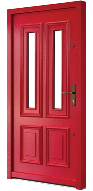 Sutton Czerwony - Drzwi retro termo 100 zewnętrzne drewniane