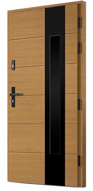 BURANO BLACK 03 - Drzwi nowoczesne zewnętrzne drewniane