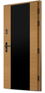 FERRARA BLACK PEŁNE - Drzwi nowoczesne zewnętrzne drewniane