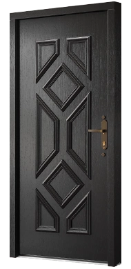 Bingley Czarny - Drzwi retro termo 100 zewnętrzne drewniane